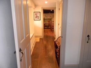 The view of the kitchen from the guest room.